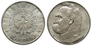 10 Zloty 波兰第二共和国 (1918 - 1939) 銀 约瑟夫·毕苏斯基