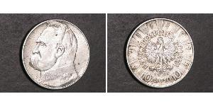 10 Zloty 波兰第二共和国 (1918 - 1939) 銀 约瑟夫·毕苏斯基