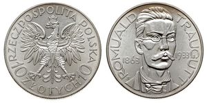 10 Zloty 波兰第二共和国 (1918 - 1939) 銀 Romuald Traugutt