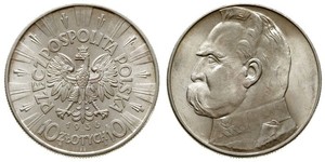 10 Zloty 波兰第二共和国 (1918 - 1939) 銀 约瑟夫·毕苏斯基