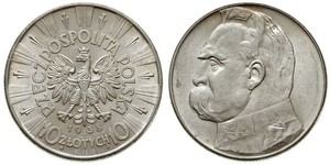 10 Zloty 波兰第二共和国 (1918 - 1939) 銀 约瑟夫·毕苏斯基