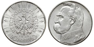 10 Zloty 波兰第二共和国 (1918 - 1939) 銀 约瑟夫·毕苏斯基