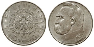 10 Zloty 波兰第二共和国 (1918 - 1939) 銀 约瑟夫·毕苏斯基