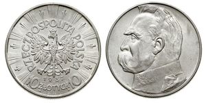 10 Zloty 波兰第二共和国 (1918 - 1939) 銀 约瑟夫·毕苏斯基