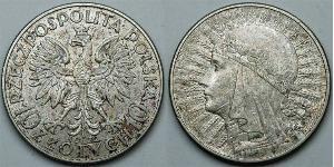 10 Zloty 波兰第二共和国 (1918 - 1939) 銀 雅德维加 (波兰国王)