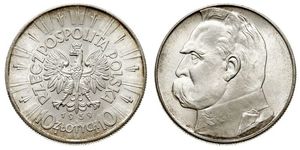 10 Zloty 波兰第二共和国 (1918 - 1939) 銀 约瑟夫·毕苏斯基