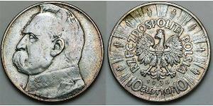 10 Zloty 波兰第二共和国 (1918 - 1939) 銀 约瑟夫·毕苏斯基