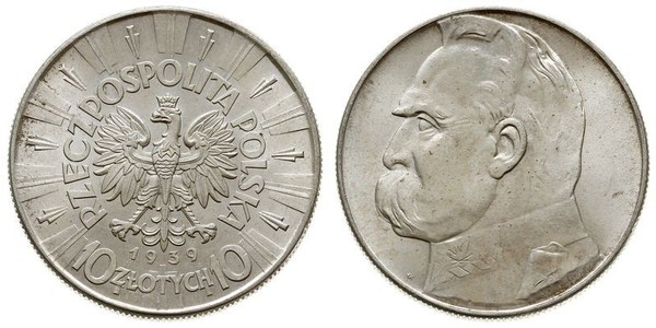 10 Zloty 波兰第二共和国 (1918 - 1939) 銀 约瑟夫·毕苏斯基