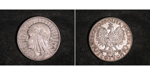 10 Zloty 波兰第二共和国 (1918 - 1939) 銀 雅德维加 (波兰国王)