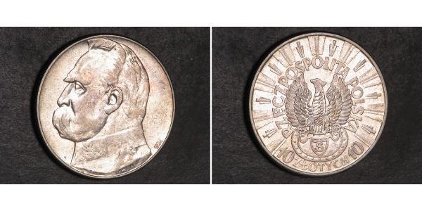 10 Zloty 波兰第二共和国 (1918 - 1939) 銀 约瑟夫·毕苏斯基