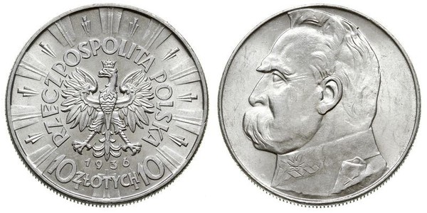 10 Zloty 波兰第二共和国 (1918 - 1939) 銀 约瑟夫·毕苏斯基