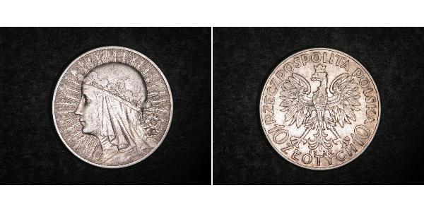 10 Zloty 波兰第二共和国 (1918 - 1939) 銀 雅德维加 (波兰国王)