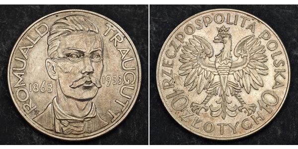 10 Zloty 波兰第二共和国 (1918 - 1939) 銀 Romuald Traugutt