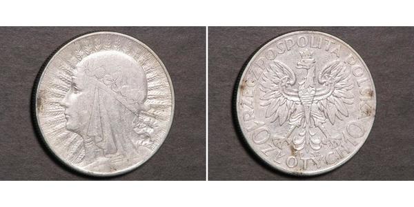 10 Zloty 波兰第二共和国 (1918 - 1939) 銀 雅德维加 (波兰国王)