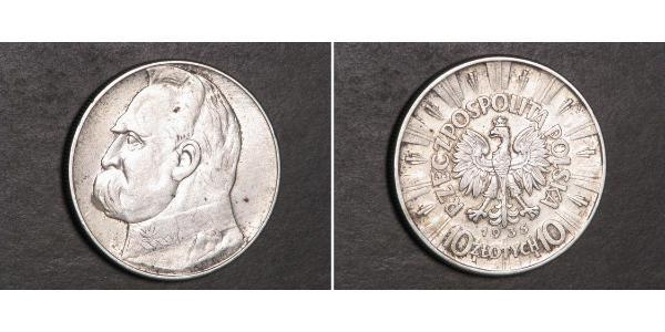 10 Zloty 波兰第二共和国 (1918 - 1939) 銀 约瑟夫·毕苏斯基