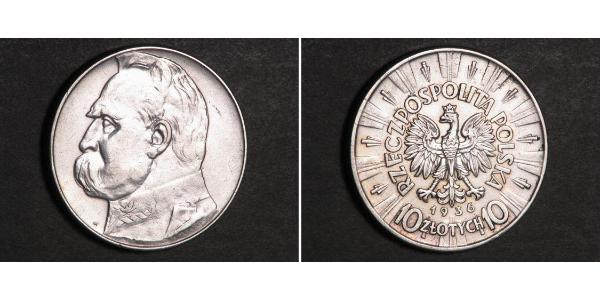 10 Zloty 波兰第二共和国 (1918 - 1939) 銀 约瑟夫·毕苏斯基