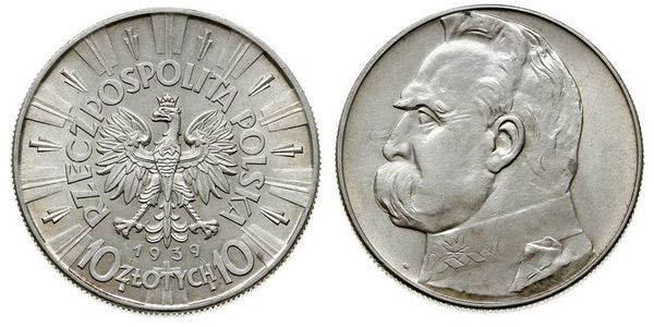 10 Zloty 波兰第二共和国 (1918 - 1939) 銀 约瑟夫·毕苏斯基