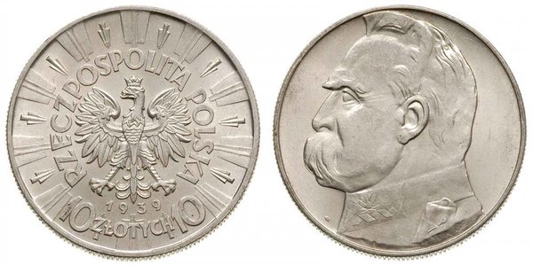 10 Zloty 波兰第二共和国 (1918 - 1939) 銀 约瑟夫·毕苏斯基