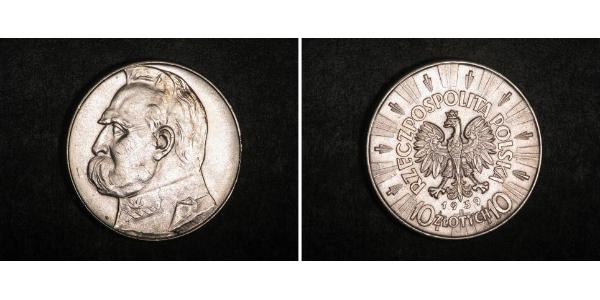 10 Zloty 波兰第二共和国 (1918 - 1939) 銀 约瑟夫·毕苏斯基