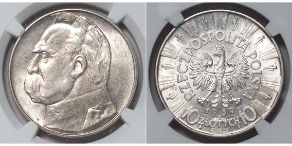 10 Zloty 波兰第二共和国 (1918 - 1939) 銀 约瑟夫·毕苏斯基