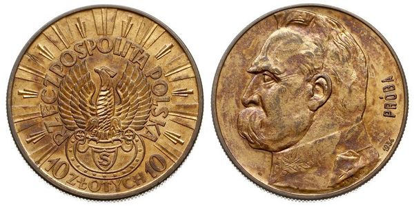10 Zloty 波兰第二共和国 (1918 - 1939) 銀 约瑟夫·毕苏斯基