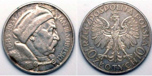10 Zloty 波兰第二共和国 (1918 - 1939) / 波兰 銀 扬三世 (波兰)