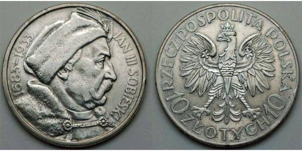 10 Zloty 波兰第二共和国 (1918 - 1939) / 波兰 銀 扬三世 (波兰)