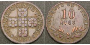 10 Аво Східний Тимор (1702 - 1975) / Португалія Бронза 