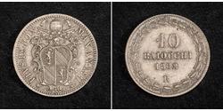 10 Baiocco 教皇国 (754 - 1870) 銀 