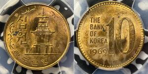 10 Вона Південна Корея Латунь 