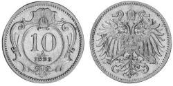 10 Гелер Австро-Угорщина (1867-1918) Нікель Франц Иосиф I (1830 - 1916)