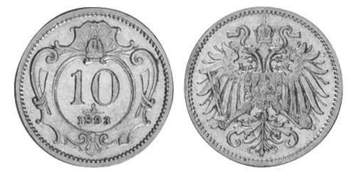 10 Гелер Австро-Угорщина (1867-1918) Нікель Франц Иосиф I (1830 - 1916)