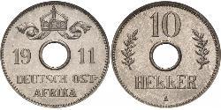 10 Геллер Германская Восточная Африка (1885-1919) Никель/Медь 