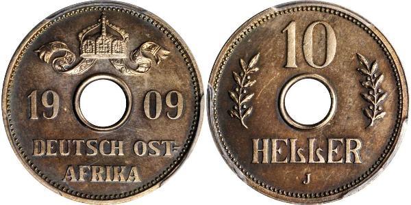 10 Геллер Германская Восточная Африка (1885-1919) Никель/Медь 