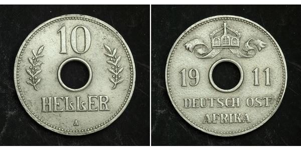 10 Геллер Германская Восточная Африка (1885-1919) Никель/Медь 