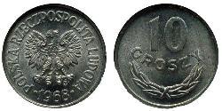 10 Grosh República Popular de Polonia (1952-1990) Aluminio 