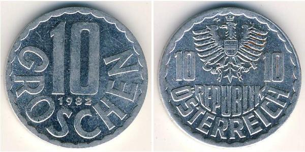10 Грош Австрийская Республика(1955 - ) Алюминий 