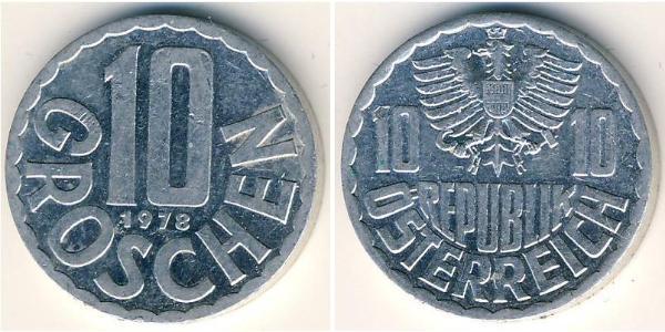 10 Грош Австрийская Республика(1955 - ) Алюминий 