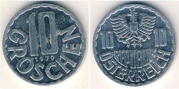 10 Грош Оккупированная Австрия (1945-1955) Алюминий 