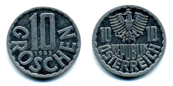 10 Грош Австрійська Республіка (1955 - ) Алюміній 