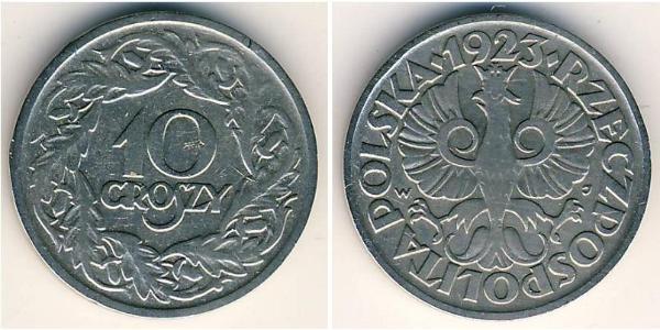 10 Грош Польская Республика (1918 - 1939) Никель/Медь 