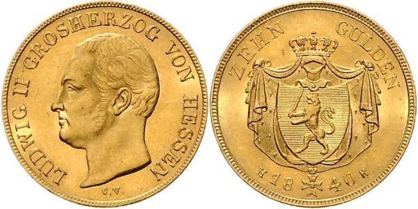 10 Гульден Великое герцогство Гессен (1806 - 1918) Золото Людвиг II (великий герцог Гессенский)