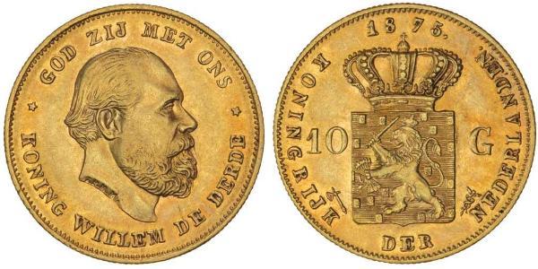 10 Гульден Королевство Нидерланды (1815 - ) Золото 