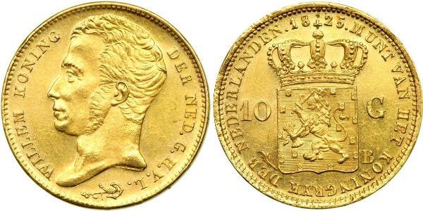 10 Гульден Королевство Нидерланды (1815 - ) Золото William I of the Netherlands (1772 - 1843)