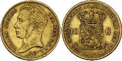 10 Гульден Королівство Нідерланди (1815 - ) Золото William I of the Netherlands (1772 - 1843)