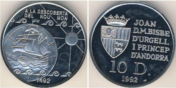 10 Динер Андорра Серебро 