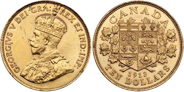 10 Долар Канада Золото Георг V (1865-1936)