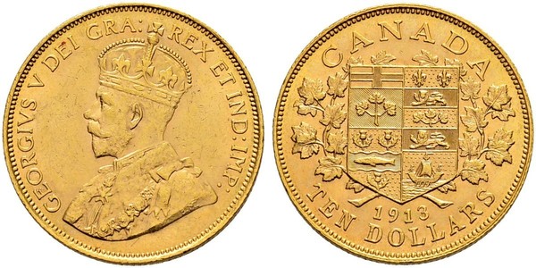10 Долар Канада Золото Георг V (1865-1936)