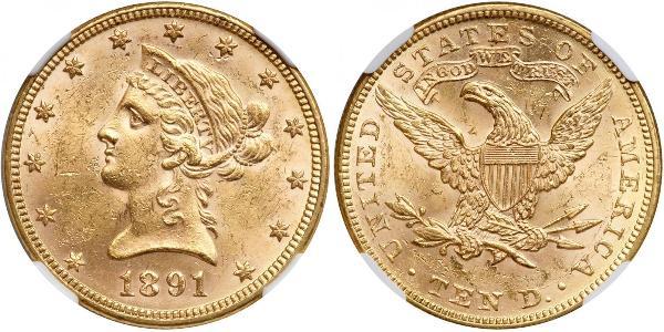 10 Долар США (1776 - ) Золото 