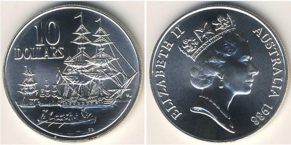 10 Долар Австралія (1939 - ) Срібло 